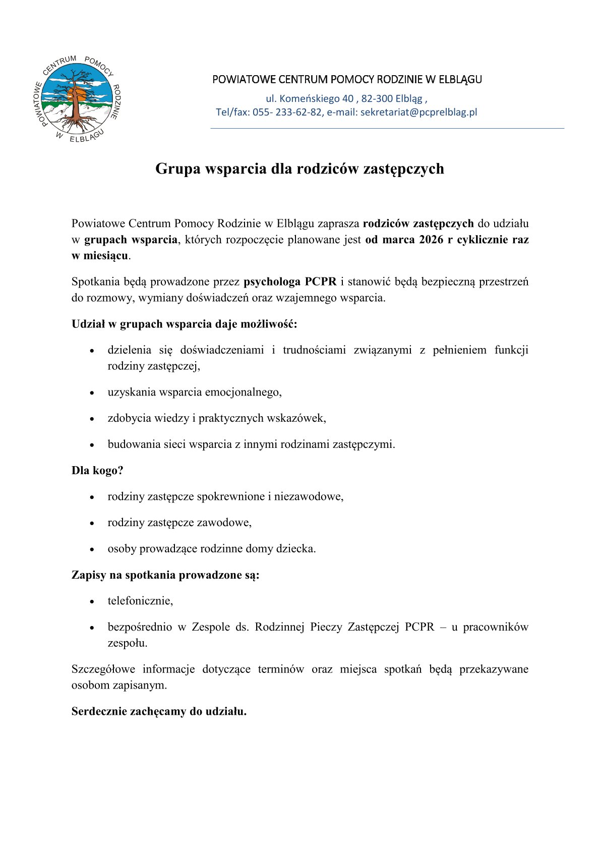 Grupa wsparcia dla rodzicow zastepczych