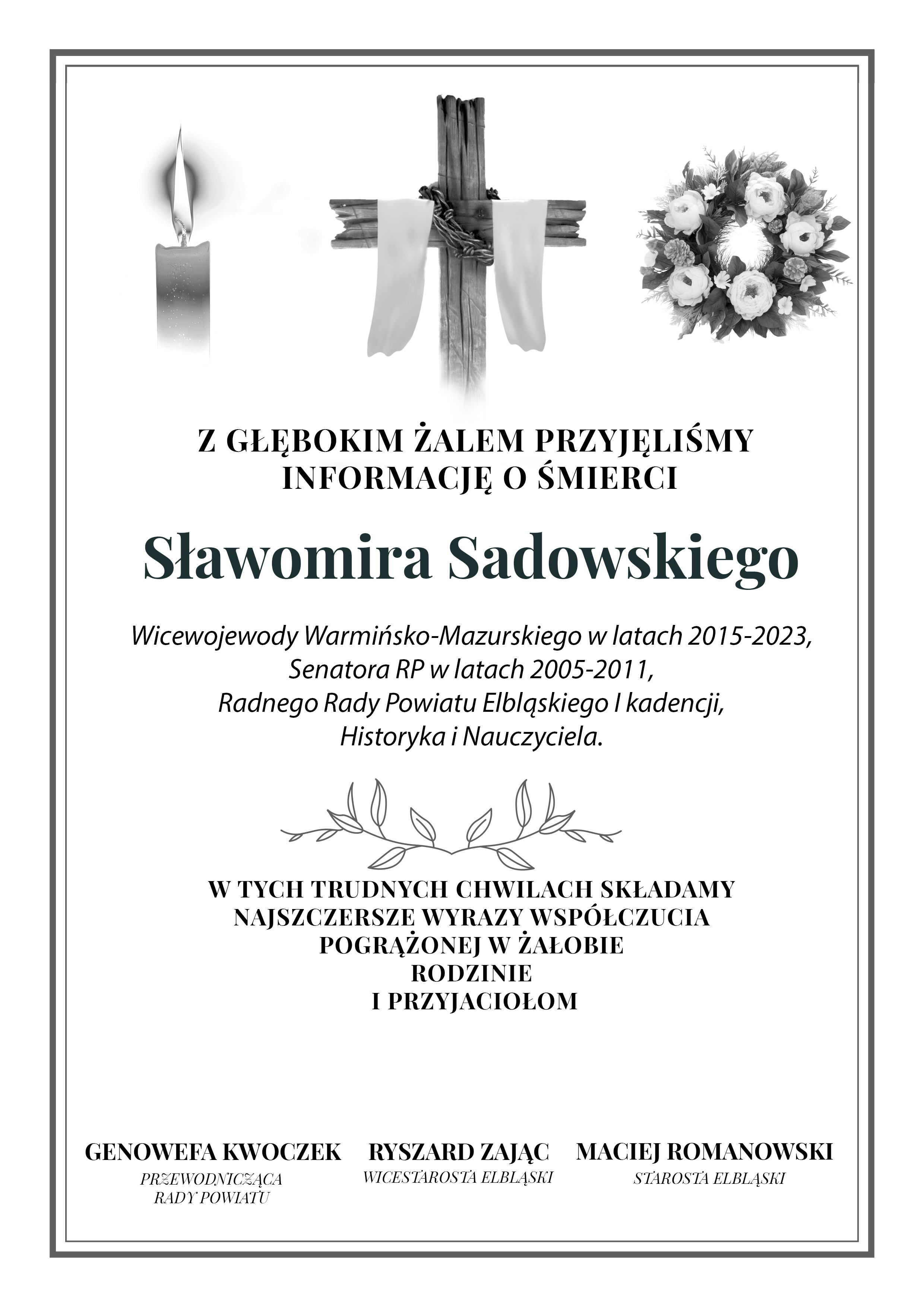 sadowski kondolencje